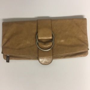 HOBO Purse Gwyneth Tan Folded Snap Zip Clutch
